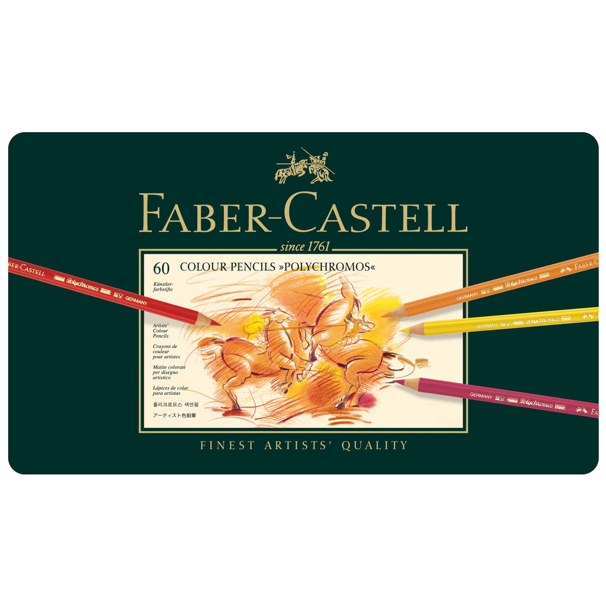 Set creioane mandala Polychromos FABER-CASTELL, 60 culori/cutie